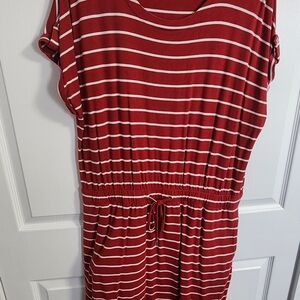 Laura Red and White Striped Top